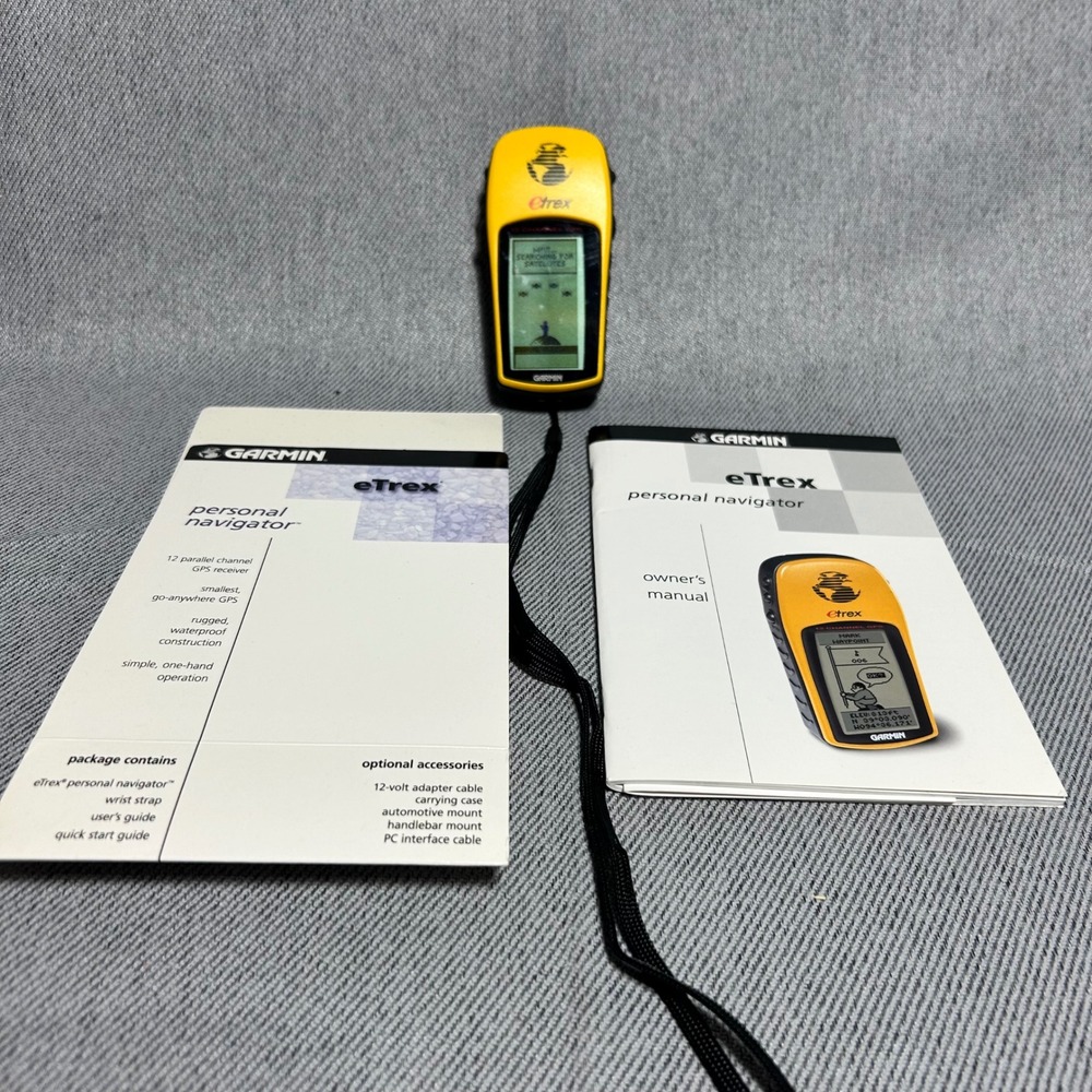 Garmin eTrex Personal Navigator GPS Yellow Handheld 12 Channel Camping Hiking